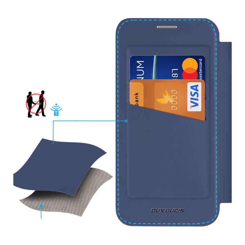 Θήκη Flip Dux Ducis Samsung Galaxy S25 5G Magnetic Wallet με Stand Skin X Pro Μπλε
