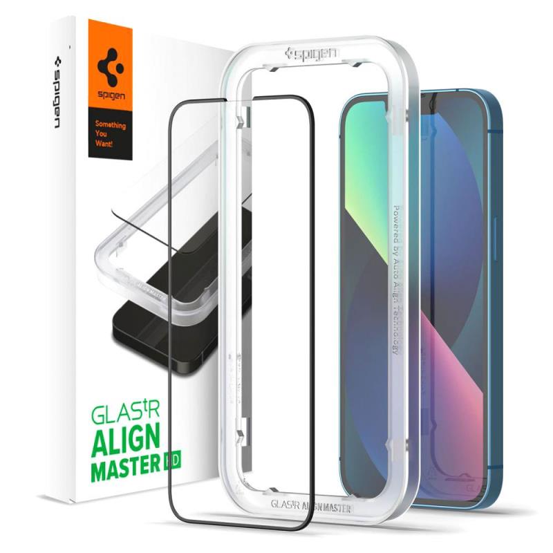 Tempered Glass Full Face Spigen Glas.tR Align Master FC Apple iPhone 13/ 13 Pro/ 14/ 16e Μαύρο