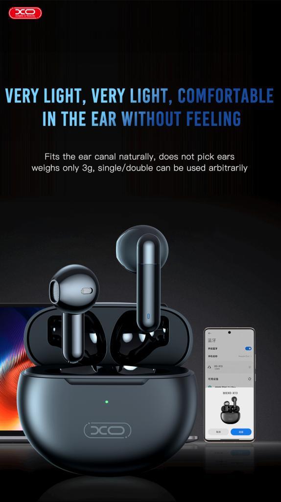 XO X13 MAGIC RING BLUETOOTH ΑΚΟΥΣΤΙΚΑ, TWS, ΜΑΥΡΟ