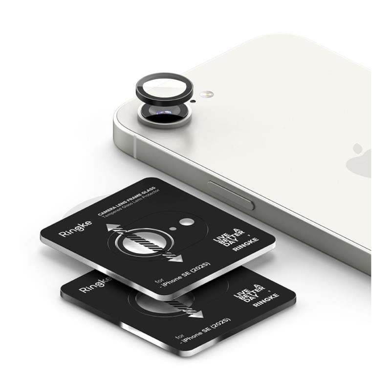Tempered Glass Full Face Ringke για Τζαμάκι Κάμερας Apple iPhone 16e Μαύρο (2 τεμ)