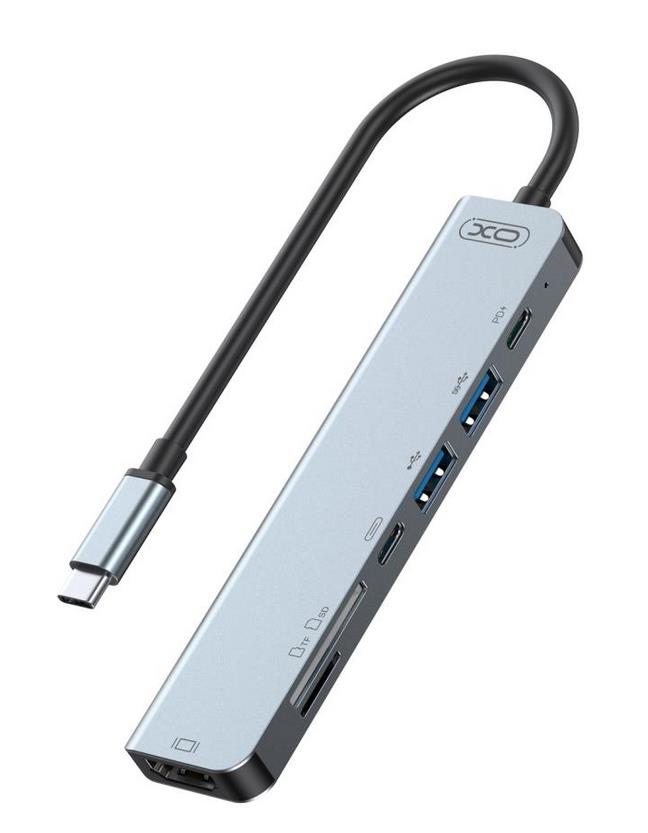 XO HUB008 7 in 1 USB-C Docking Station με HDMI 4K + PD