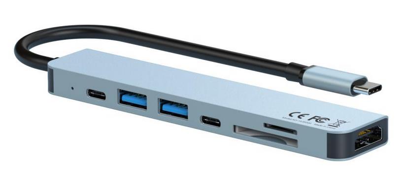 XO HUB008 7 in 1 USB-C Docking Station με HDMI 4K + PD