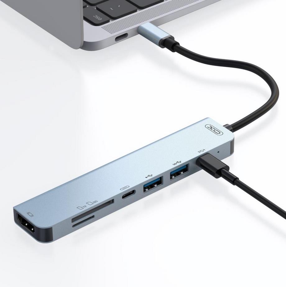 XO HUB008 7 in 1 USB-C Docking Station με HDMI 4K + PD