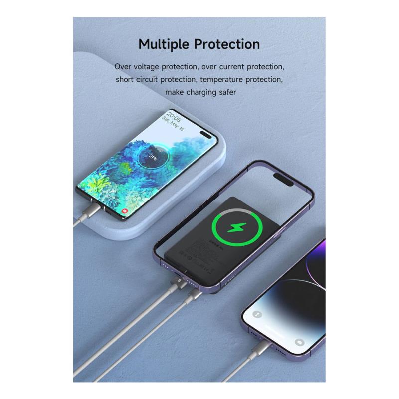 Φορτιστής Ανάγκης Devia S28 22.5W 10000mAh Magnetic Wireless Extreme Speed Σκούρο Γκρι