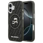 Θήκη Σιλικόνης Karl Lagerfeld Magsafe Apple iPhone 17 Glitter Karl & Choupette Heads Μαύρο