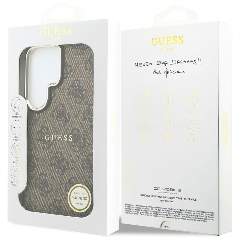 Θήκη PU Guess Samsung Galaxy S26 Ultra 5G Magnetic Hardcase Classic 4G Καφέ