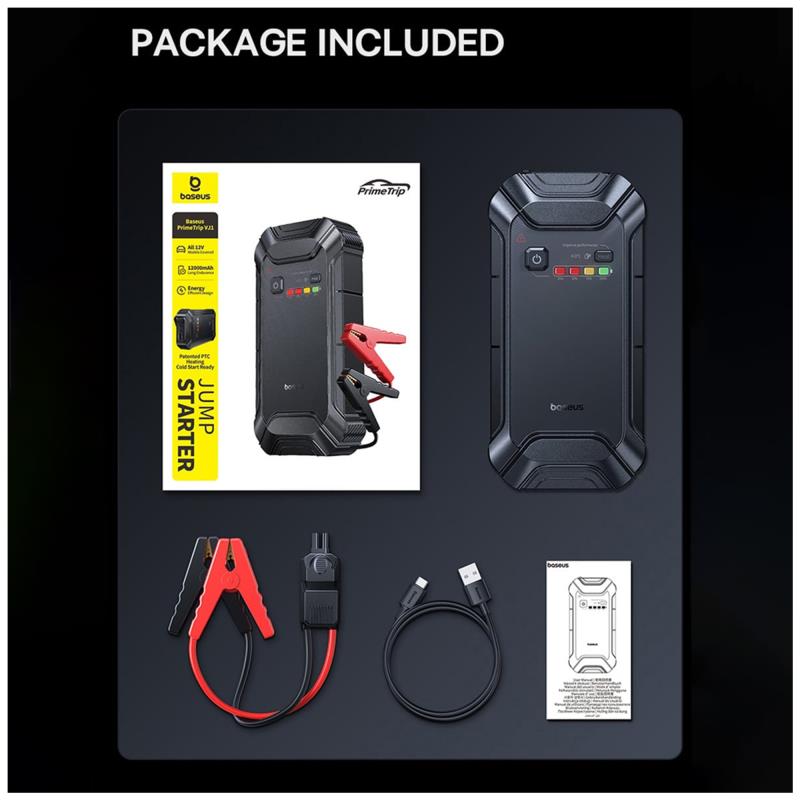 Jump Starter - Power Bank Baseus PrimeTrip VJ1 12000mAh 5000A Μαύρο
