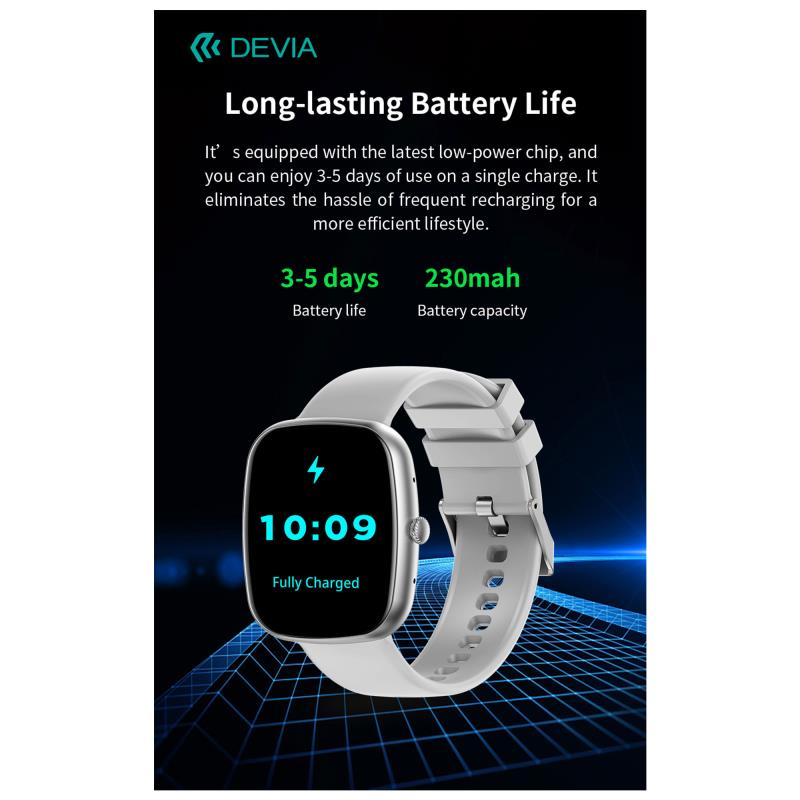 Smartwatch Devia WT5 1.83" Γκρι