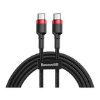 Καλώδιο Σύνδεσης USB 2.0 Baseus Cafule USB C σε USB C Flash PD 60W 2m Μαύρο-Κόκκινο