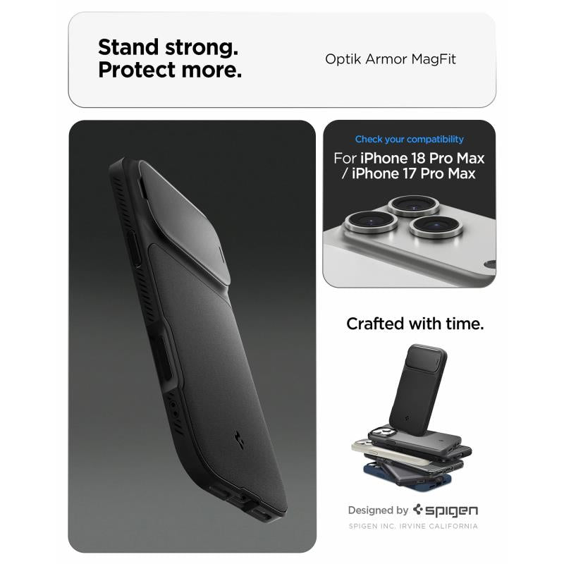 Θήκη TPU Spigen Apple iPhone 18 Pro Max/ 17 Pro Max Optik Armor Μαύρο