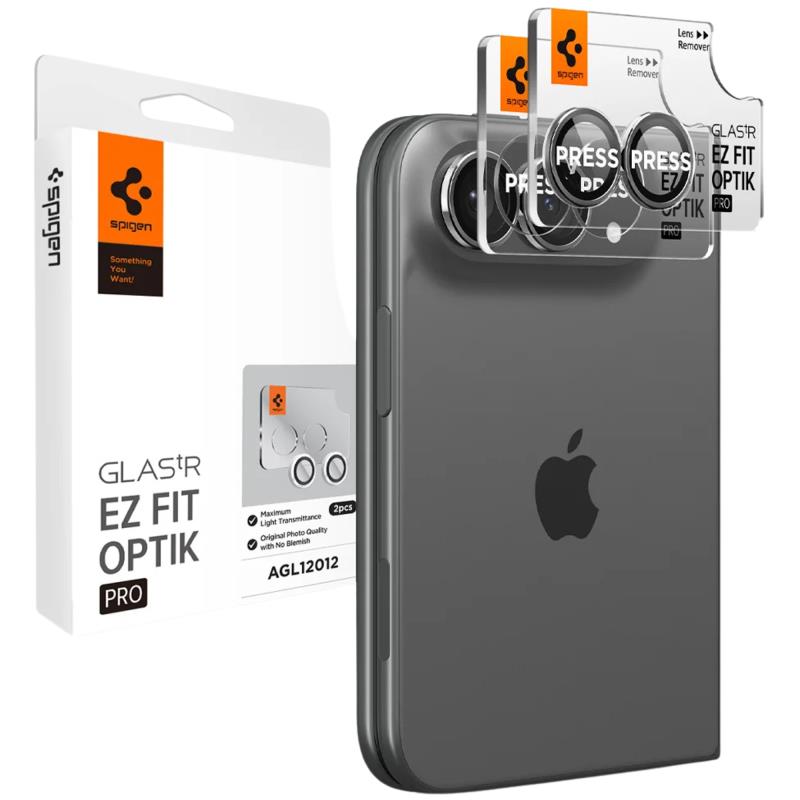 Προστατευτικό Κάλυμμα Κάμερας Spigen Optik.tR EZ-FIT για Τζαμάκι Κάμερας Apple iPhone Duo Λευκό (2 τεμ.)