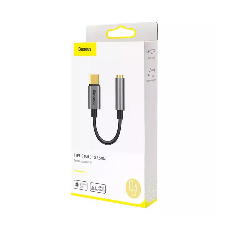 Αντάπτορας Baseus L54 USB C Αρσενικό σε 3.5mm Θηλυκό Γκρι