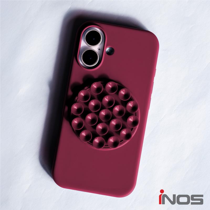Θήκη Silicon & PC inos Apple iPhone 17 Pro με Suction Cup Μπορντώ