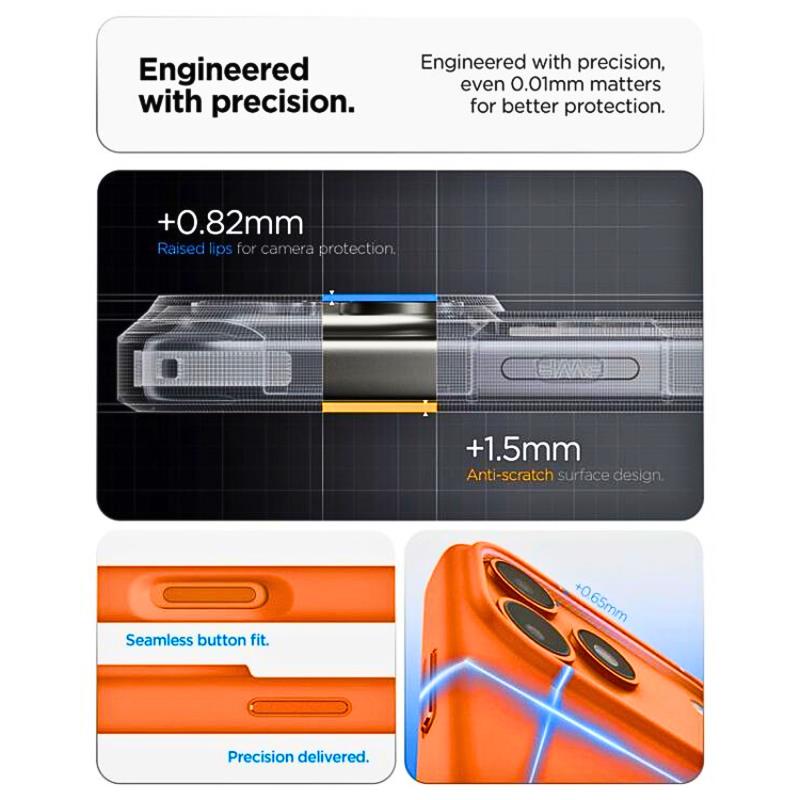 Θήκη Σιλικόνης Spigen Silicone Fit Magsafe Apple iPhone 17 Pro Max 5G Πορτοκαλί