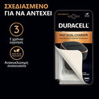 Φορτιστής Ταξιδίου Ταχείας Φόρτισης Duracell με Διπλή Έξοδο USB A & USB C PD 30W Μαύρο