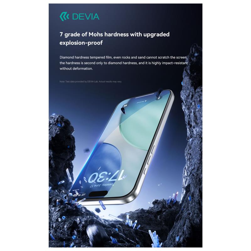 Tempered Glass Crystal Diamond Hardness Devia Apple iPhone 17 με Βοηθητικό Εργαλείο Van Μαύρο (1 τεμ.)