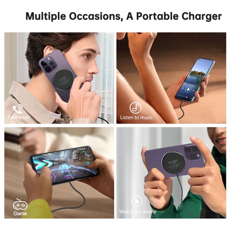 Ασύρματη Βάση Φόρτισης Μαγνητική Choetech T697-F 15W με Stand Μαύρο