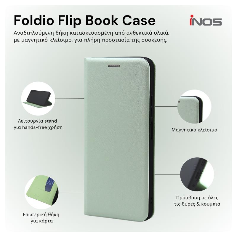 Θήκη Flip Book inos Xiaomi Redmi 15 4G/ 15 5G Foldio Μαύρο