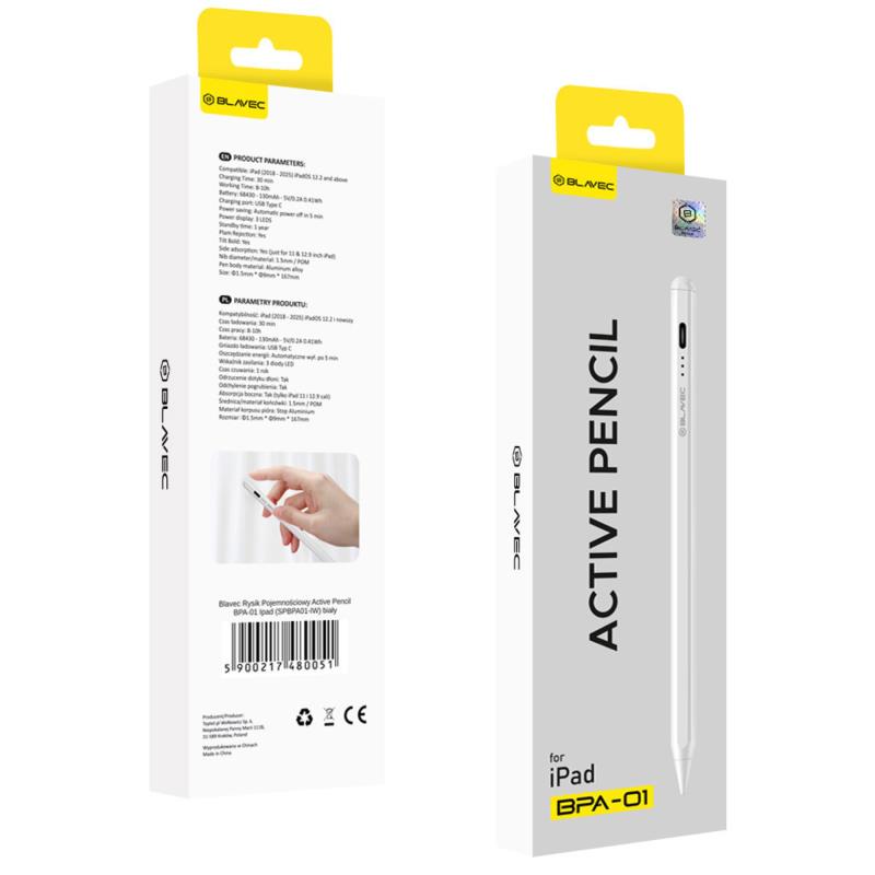 Πενάκι Οθόνης Blavec Active Pencil BPA-01 για iPad Λευκό