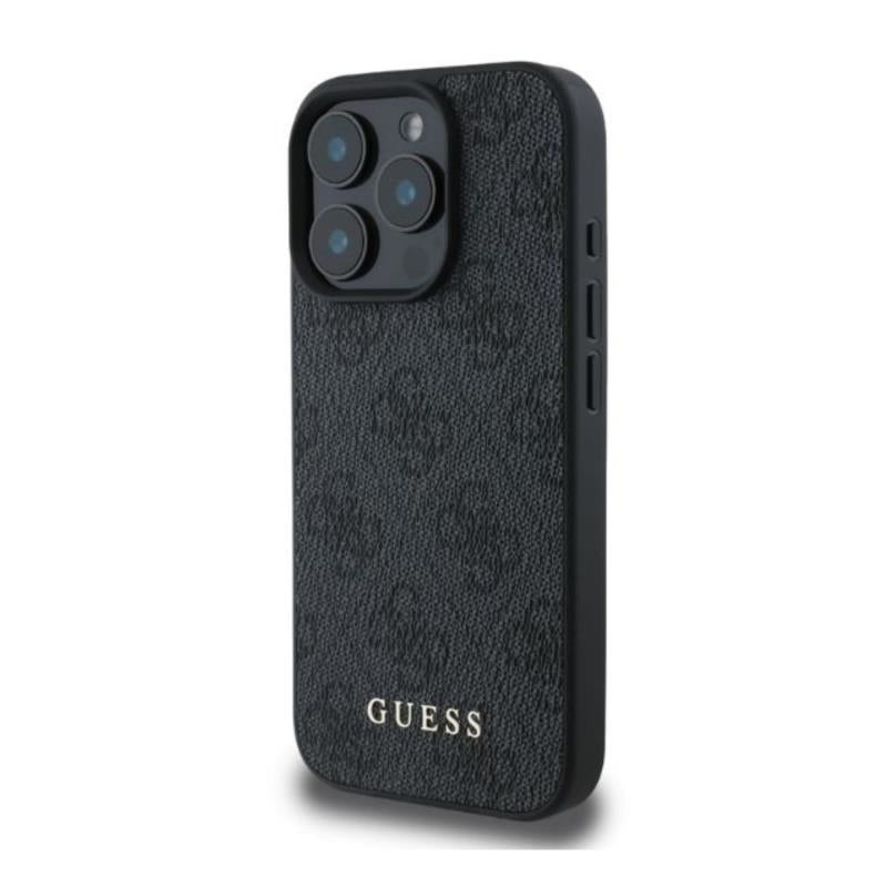 Θήκη PU Guess Apple iPhone 16 Pro Max Hardcase Classic Logo 4G Μαύρο