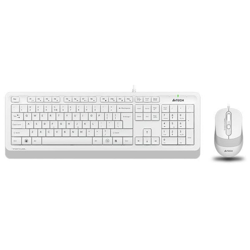 A4TECH Set Ενσύρματο Πληκτρολόγιο - Ποντίκι F1010, Λευκό