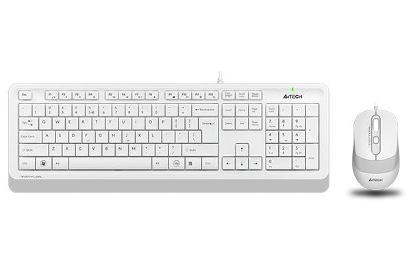 A4TECH SET ΕΝΣΥΡΜΑΤΟ ΠΛΗΚΤΡΟΛΟΓΙΟ - ΠΟΝΤΙΚΙ F1010, ΛΕΥΚΟ