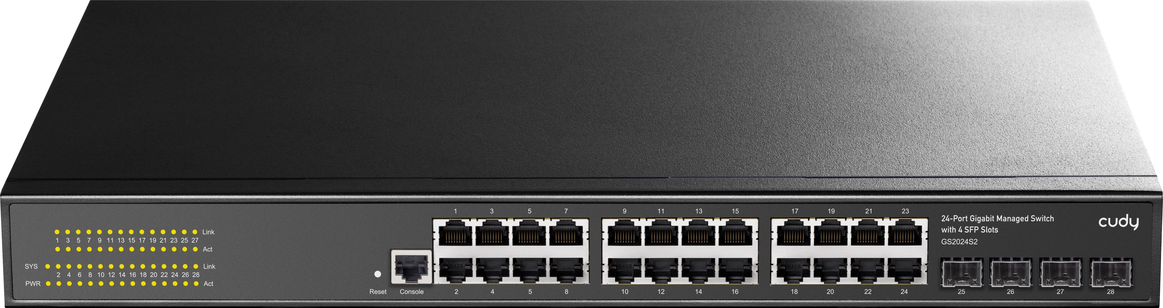 CUDY GS2024S2 24-PORT LAYER 2 MANAGED GIGABIT SWITCH WITH 4 GIGABIT SFP SLOTS