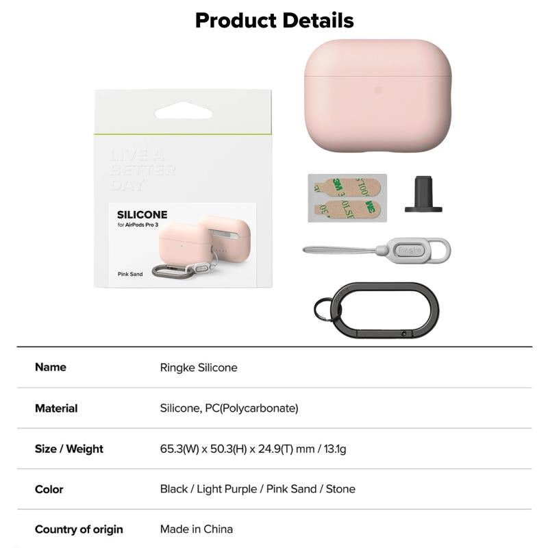 Θήκη Σιλικόνης Ringke Apple AirPods Pro 3 (2025) Ροζ