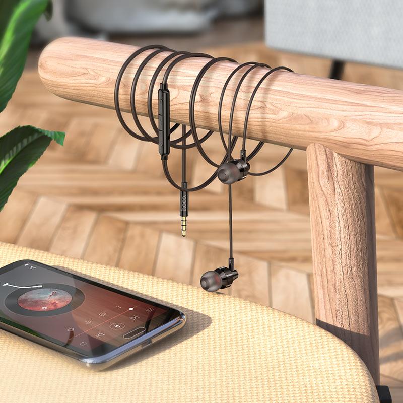 HOCO M90 ΑΚΟΥΣΤΙΚΑ DELIGHT WIRE-CONTROLLED, BLACK SHADOW, 3.5MM