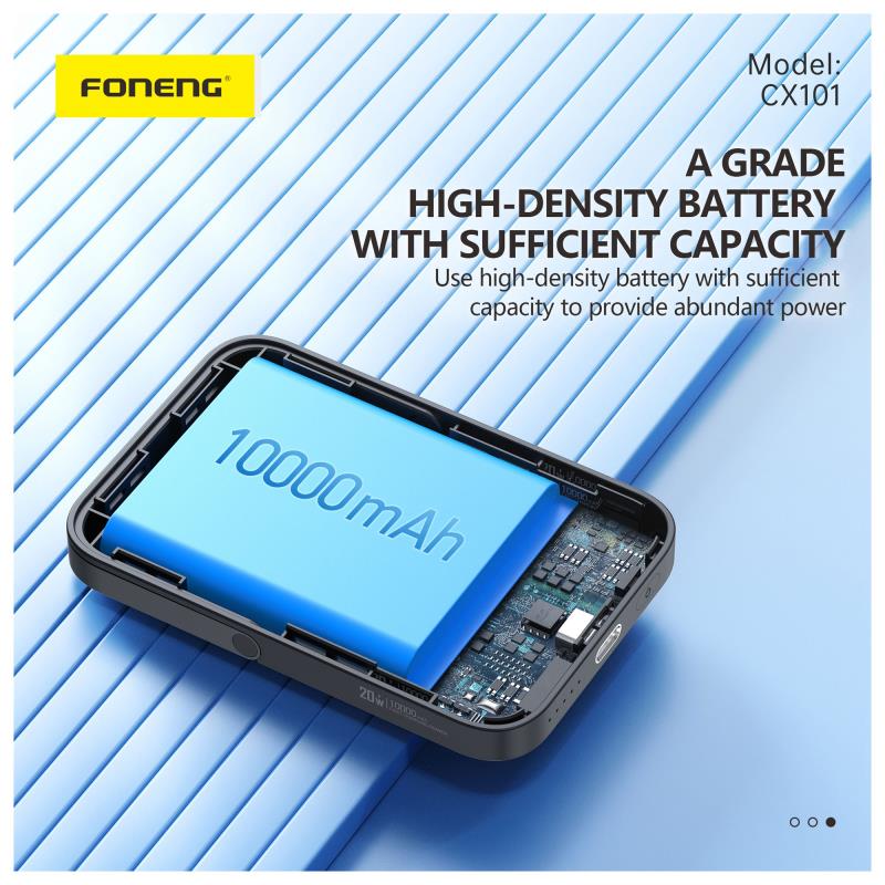 Φορτιστής Ανάγκης Foneng CX101 20W 10000mAh Magnetic Wireless με Βραχίονα Στήριξης Μαύρο