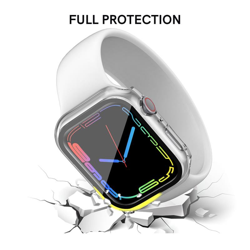 Θήκη PC με Tempered Glass Ahastyle WG65 Premium Apple Watch 7/ 8/ 9 45mm Μαύρο-Διάφανο (2 τεμ.)