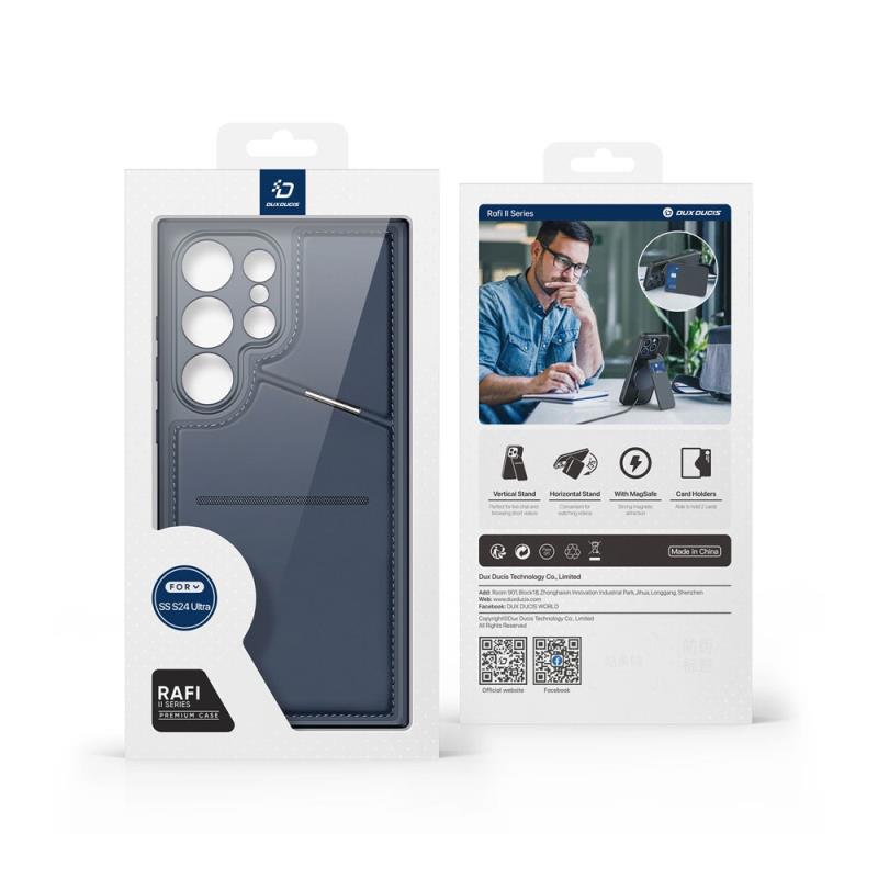 Θήκη Δερμάτινη Dux Ducis Samsung Galaxy S24 Ultra 5G 3 σε 1 Magnetic με Stand Rafi II Μπλε