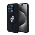 Θήκη Σιλικόνης Karl Lagerfeld Magsafe Apple iPhone 15 Pro Karl & Choupette Heads Μαύρο