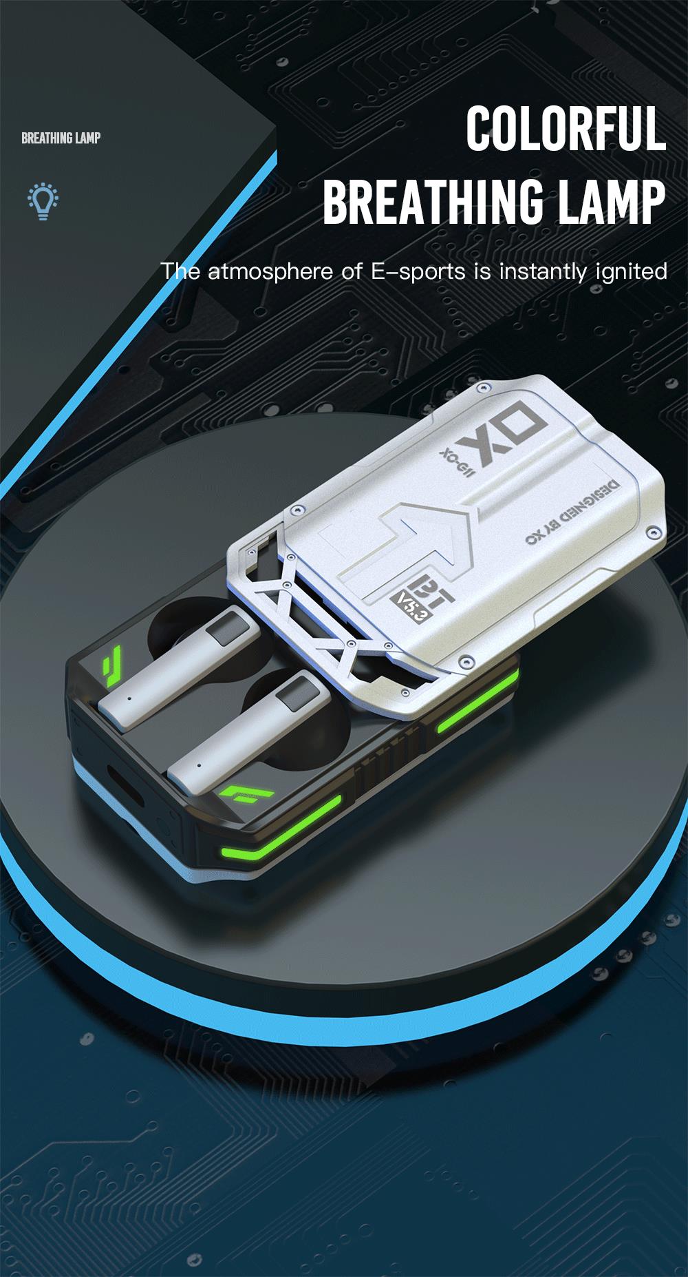XO G11 ΑΚΟΥΣΤΙΚΑ HANDSFREE SWORD RAIN GAMING TWS, ΜΕΤΑΛΛΙΚΗ ΘΗΚΗ
