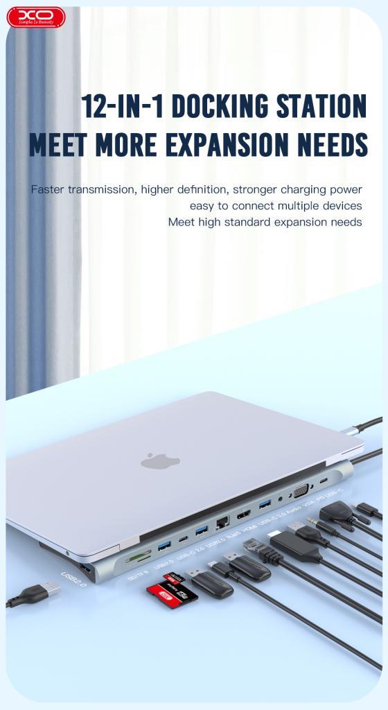 XO HUB010 12 in 1 DOCKING STATION