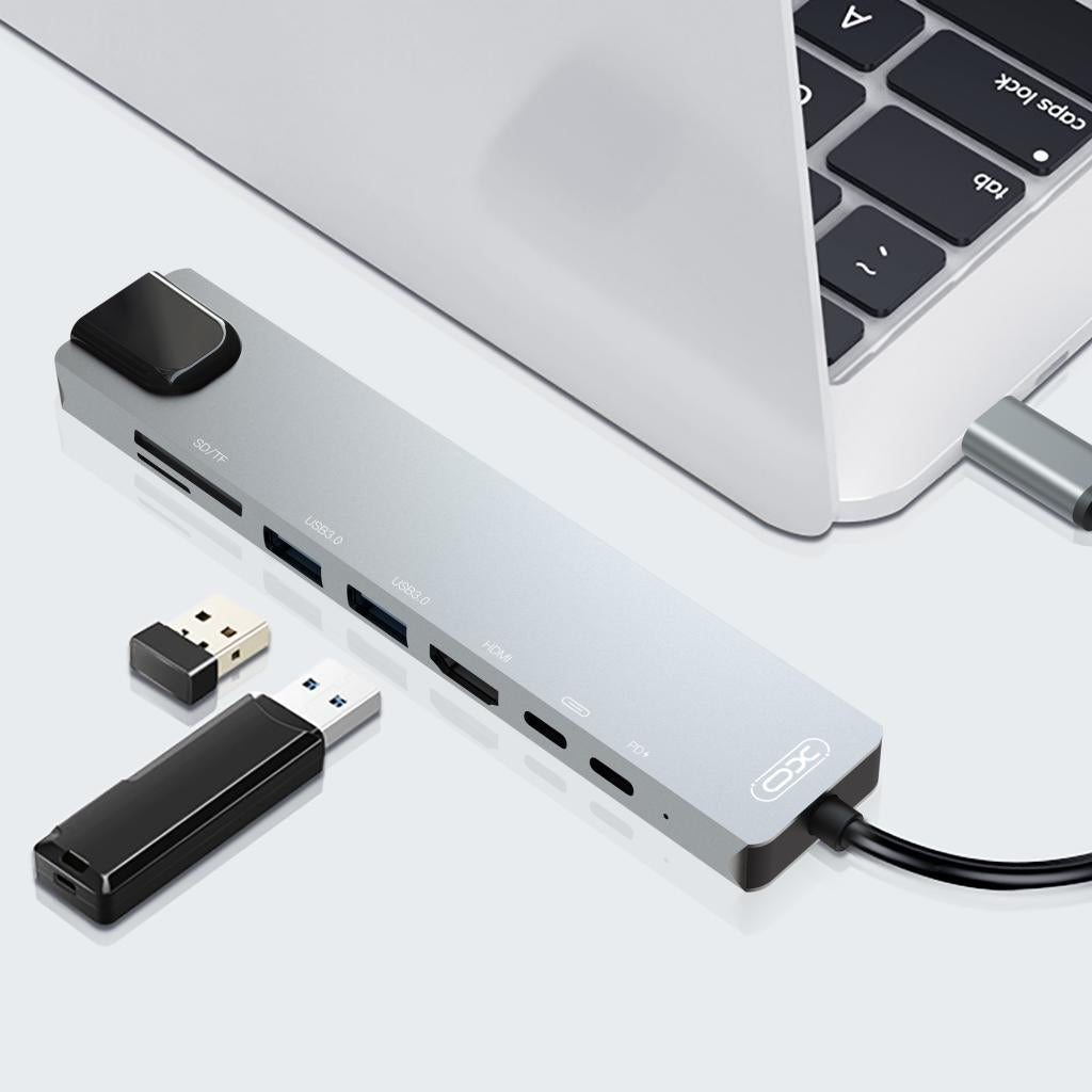 XO HUB003 USB-C HUB 8 in 1