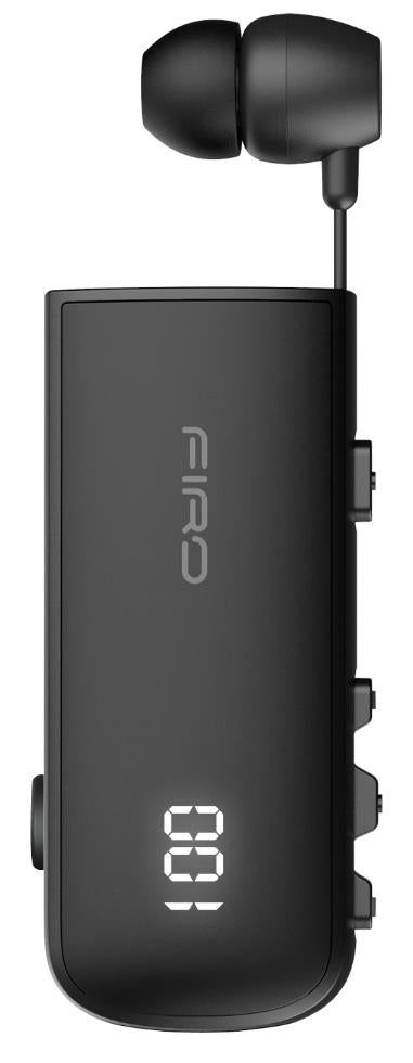 FIRO H16J BUSINESS BLUETOOTH RETRACTABLE EARPHONE ΜΕ ΟΘΟΝΗ, ΜΑΥΡΟ
