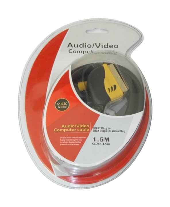 DM SCZ16 καλώδιο SCART σε 2x RCA 1x S-Video M/M/M 1.5m