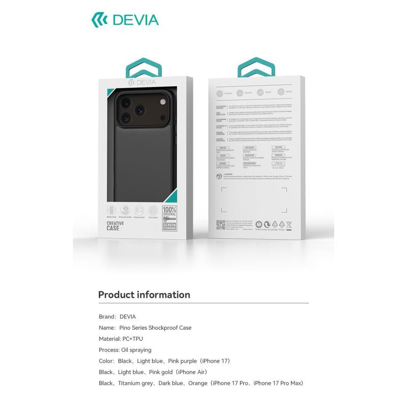 Θήκη TPU & PC Devia Apple iPhone 17 Pro Shock Proof Pino Γκρι