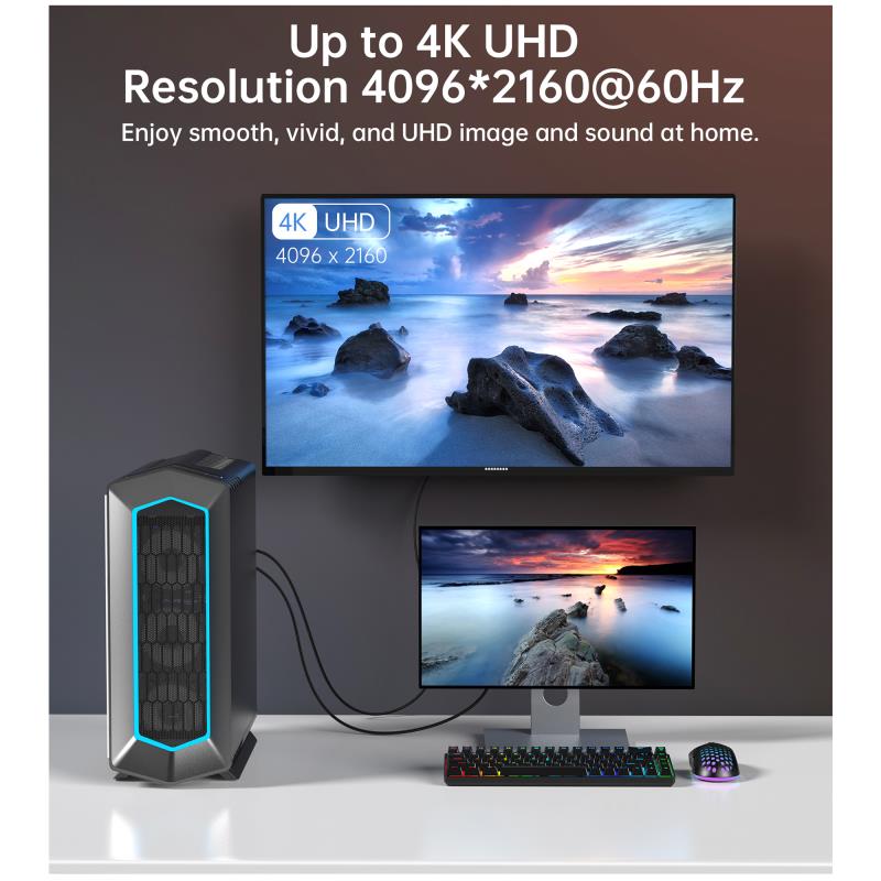 Καλώδιο HDMI σε USB A Choetech XDH01 Braided 4K 60Hz 2m Μαύρο