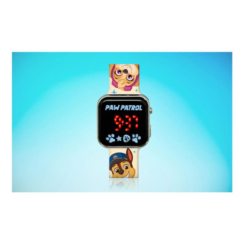 Ψηφιακό Ρολόι Χειρός με Οθόνη LED Kids Licensing PW19961 Paw Patrol Μπεζ-Πολύχρωμο