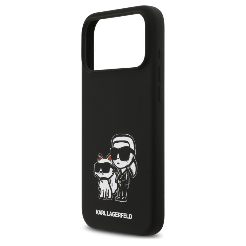 Θήκη Σιλικόνης Karl Lagerfeld Apple iPhone 17 Pro Max Sketch & Logo Karl & Choupette Μαύρο