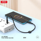 XO NB-Q248A ΚΑΛΩΔΙΟ ΦΟΡΤΙΣΗΣ SALUO SERIES SILICONE PD ΣΕ LIGHTNING, 27W, 25cm, ΜΑΥΡΟ