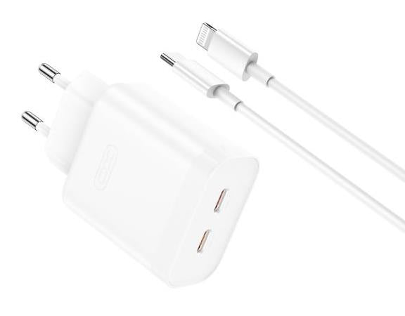 XO L105 ΦΟΡΤΙΣΤΗΣ, 35W, 2 ΘΥΡΕΣ PD, ΜΕ ΚΑΛΩΔΙΟ LIGHTNING, ΛΕΥΚΟΣ (NB-Q189A)
