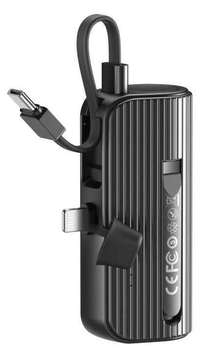 XO PR220 POWERBANK ΤΣΕΠΗΣ ΜΕ ΒΙΣΜΑ LIGHTNING ΓΙΑ IPHONE KAI ΚΑΛΩΔΙΟ TYPE-C, 5000MAH