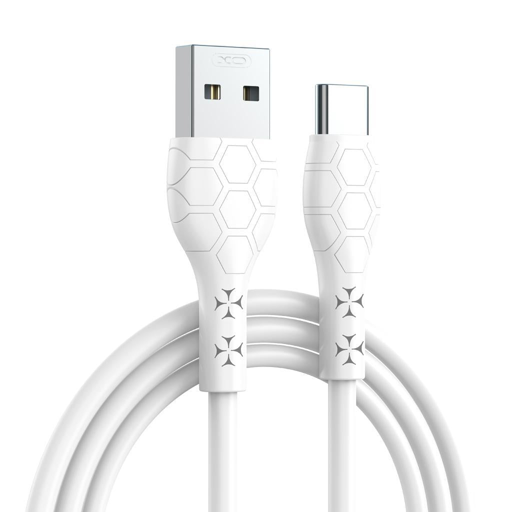 XO NB240 FOOTBALL ΚΑΛΩΔΙΟ ΦΟΡΤΙΣΗΣ TYPE-C SOFT RUBBER CABLE, ΛΕΥΚΟ