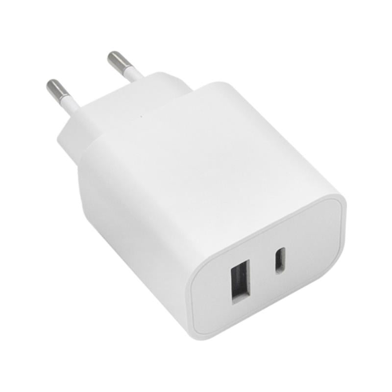 Φορτιστής Ταξιδίου Ταχείας Φόρτισης Maxlife MXTC-06 με Διπλή Έξοδο USB A & USB C PD QC 20W Λευκό