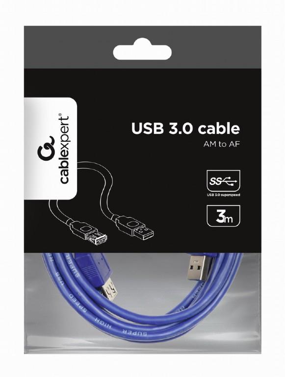 GEMBIRD ΚΑΛΩΔΙΟ USB EXTENSION 3.0 MALE-FEMALE ΜΕ ΦΕΡΡΙΤΗ 1.8m