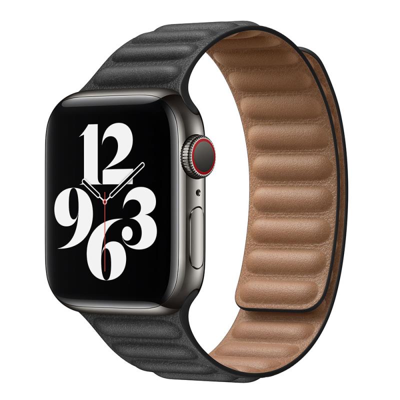 Λουράκι Devia Elegant Leather Apple Watch (38/ 40/ 41/ 42mm) Two-Tone Μαύρο