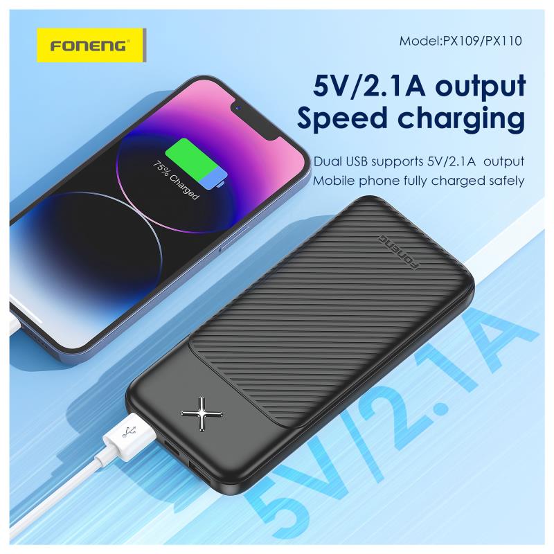 Φορτιστής Ανάγκης Foneng PX109 10W 10000mAh Μαύρο